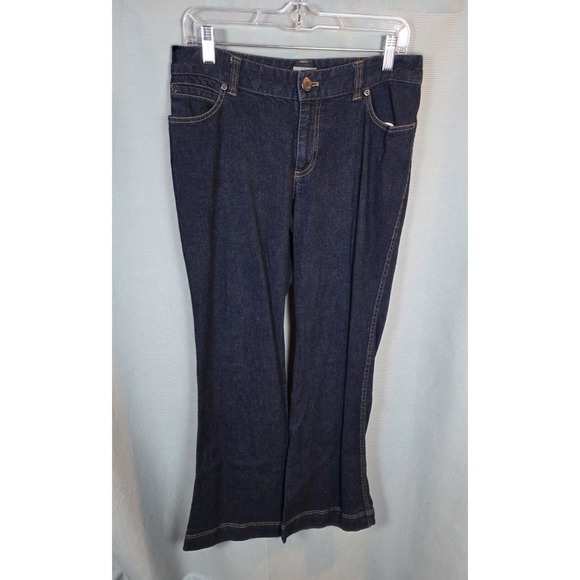 J. Jill Denim - J. Jill Womens Size 6 Stretch Dark Denim Flare Leg Jeans‎ Measured 32x32